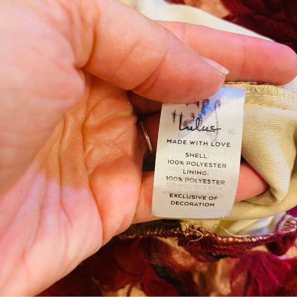 Lulus Alluring Dream Burgundy Floral Mesh Lace Trumpet Midi Dress Red - Picture 9 of 9